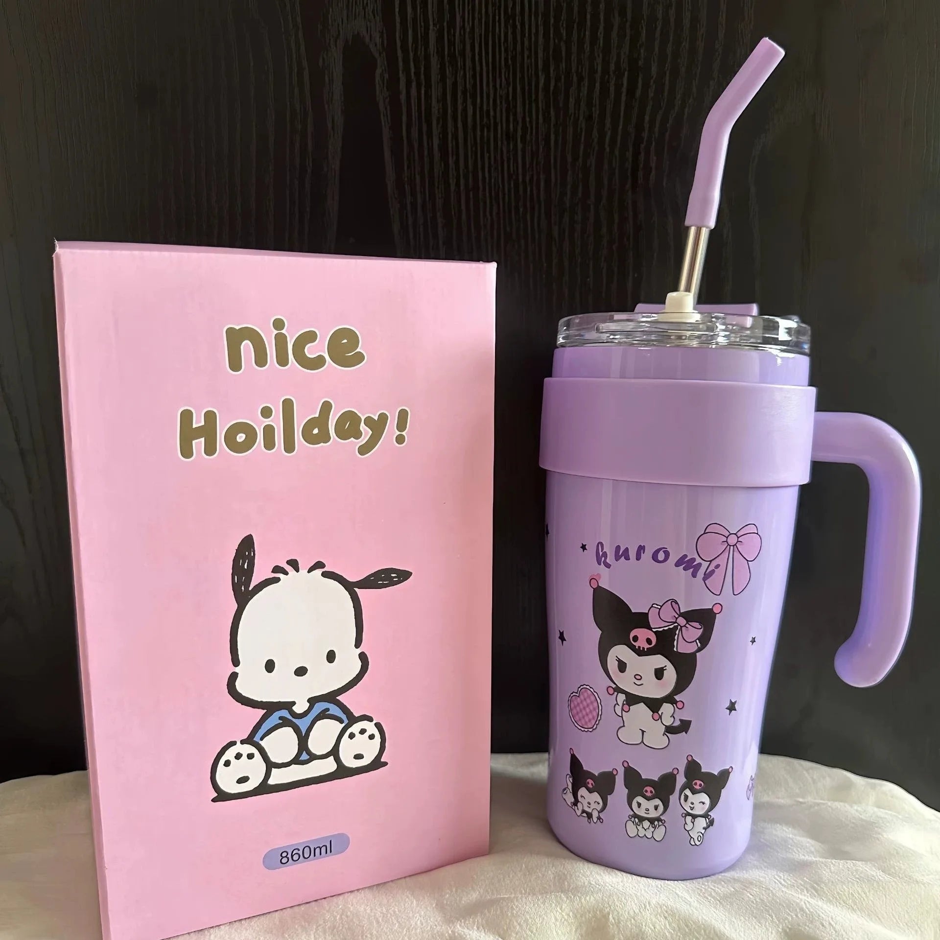 Good-Looking Cartoon Hello Kittys Kuromi My Melody Water Cup High-Capacity Portable Holding Temperature Water Cup Festival Gift