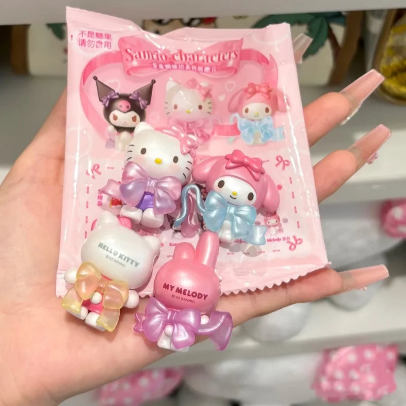 Sanrio Love Bowknot Series Blind Bag Toy Trendy Female Mini Collectible Figures Cute Display Gift Blind Box