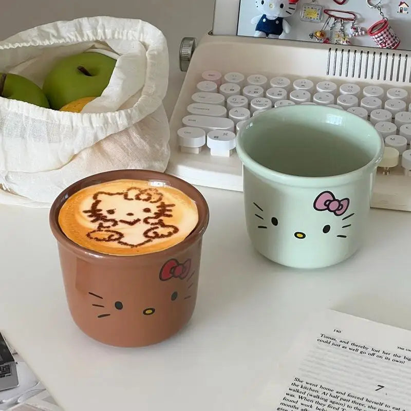 2025 New Collection Cute Fashion Hello Kittys Ceramic Teacup Coffee Cup High Temperature Resistance Good-Looking Mug Milk Cup