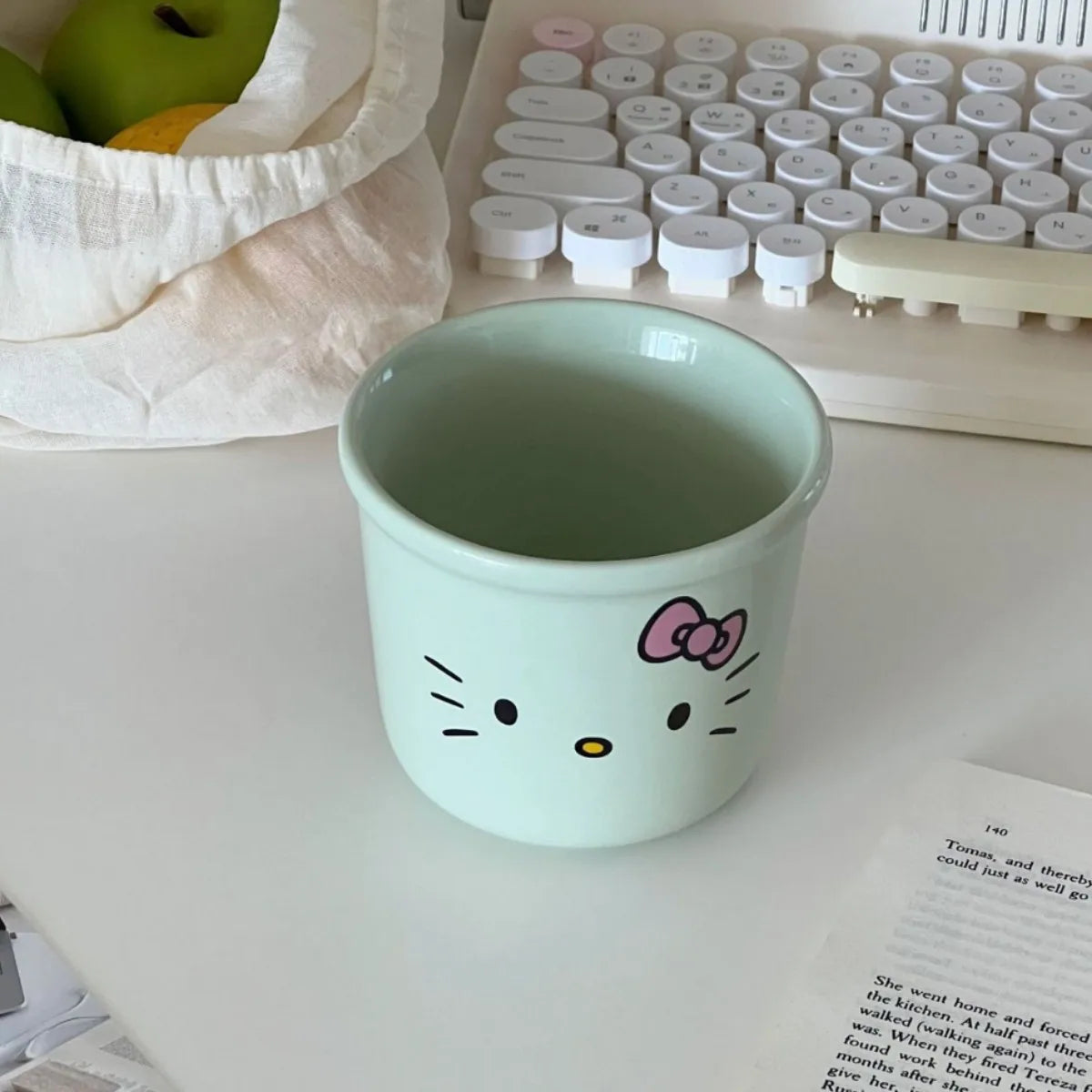2025 New Collection Cute Fashion Hello Kittys Ceramic Teacup Coffee Cup High Temperature Resistance Good-Looking Mug Milk Cup