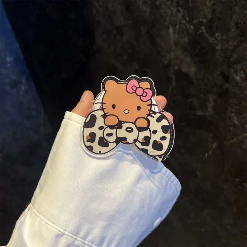 Cute Hello Kitty Leopard KT Magsafe Wireless Charge Case For iPhone 11 12 13 14 15 16 Pro Max Angel wings Bow KT Magnetic Holder