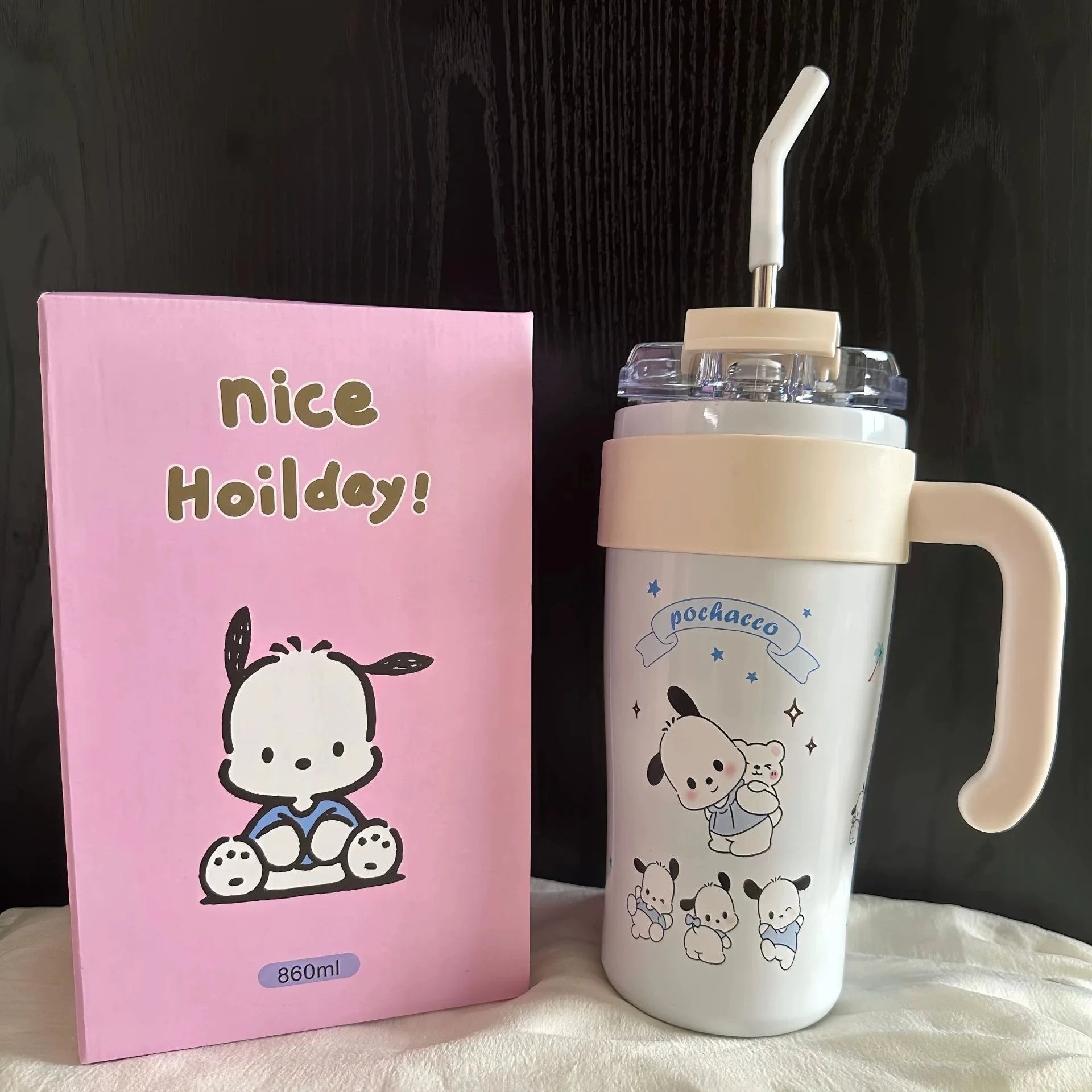 Good-Looking Cartoon Hello Kittys Kuromi My Melody Water Cup High-Capacity Portable Holding Temperature Water Cup Festival Gift