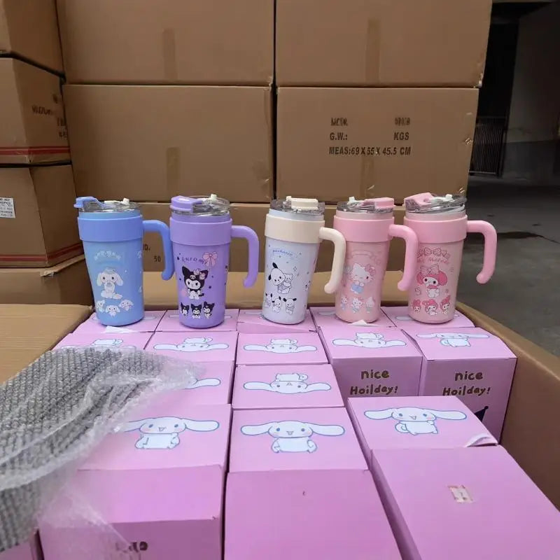 Good-Looking Cartoon Hello Kittys Kuromi My Melody Water Cup High-Capacity Portable Holding Temperature Water Cup Festival Gift