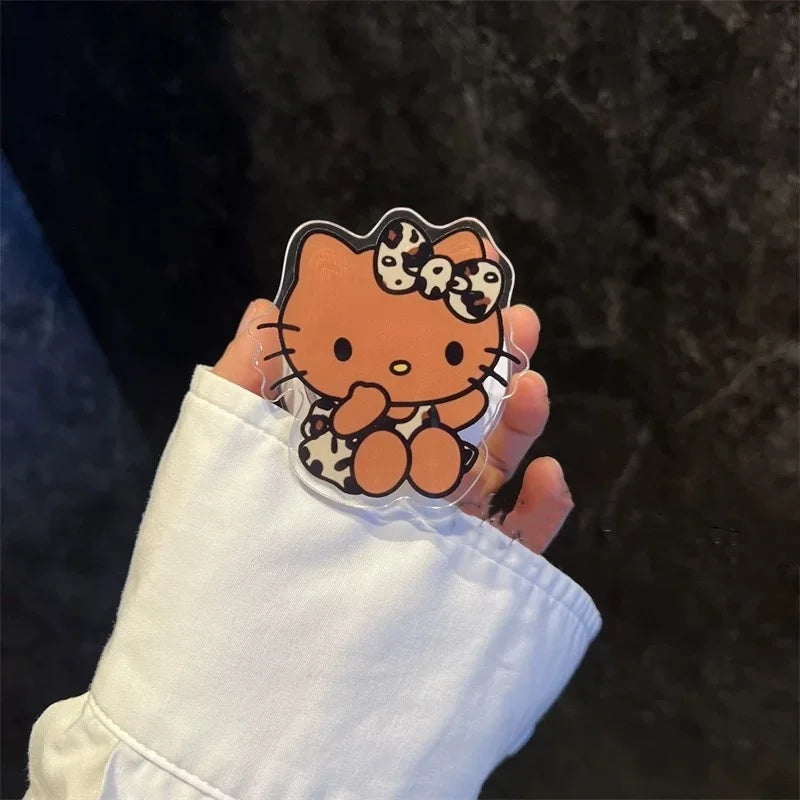 Cute Hello Kitty Leopard KT Magsafe Wireless Charge Case For iPhone 11 12 13 14 15 16 Pro Max Angel wings Bow KT Magnetic Holder