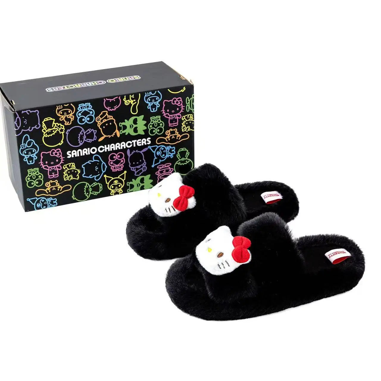 real photos 2025 autumn winter new Couple Home Female hello kitty Kuromi Cute doll fashion women warm fluffy cotton Slippers