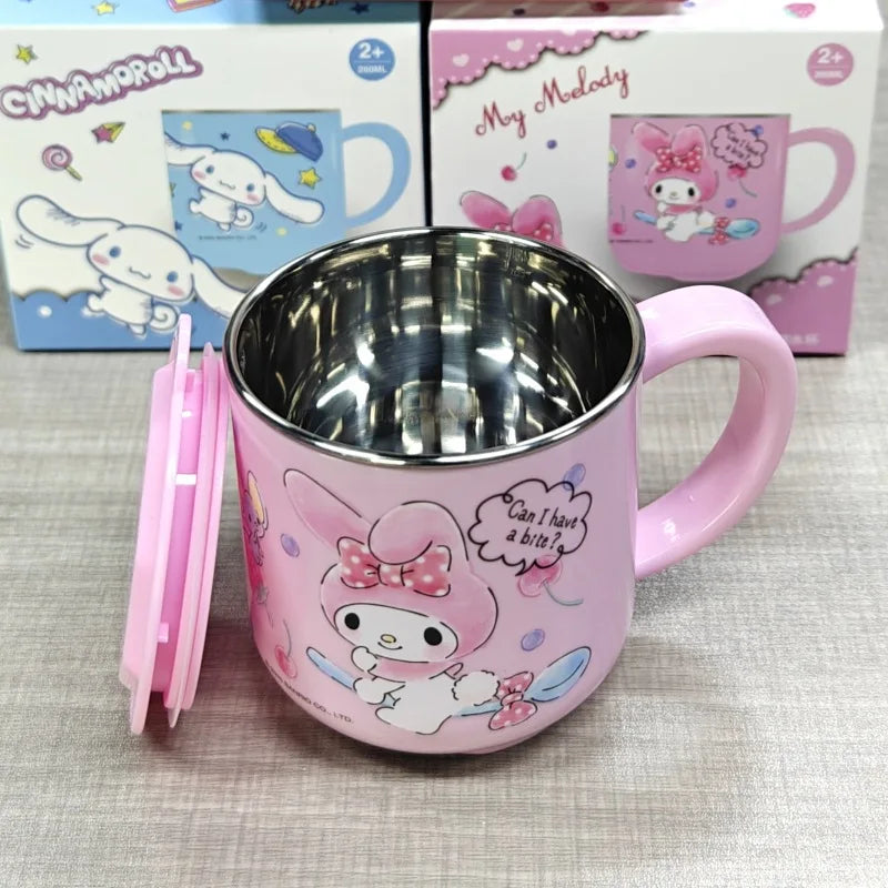 Sanrios Kuromi My Melody Hello Kitties Double Layered Water Cup Detachable Casing Good-Looking Water Cup Festival Gift