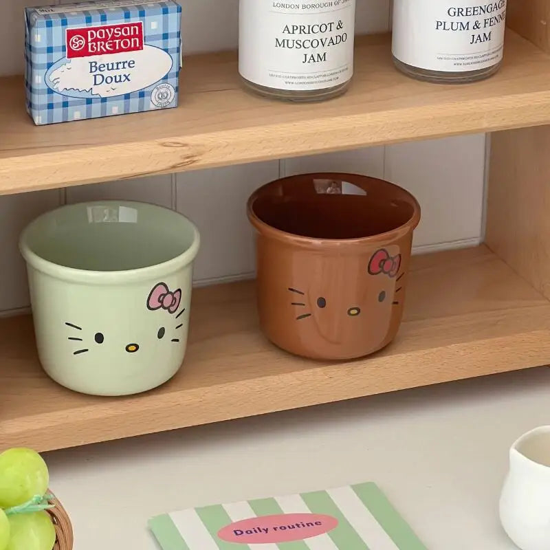 2025 New Collection Cute Fashion Hello Kittys Ceramic Teacup Coffee Cup High Temperature Resistance Good-Looking Mug Milk Cup
