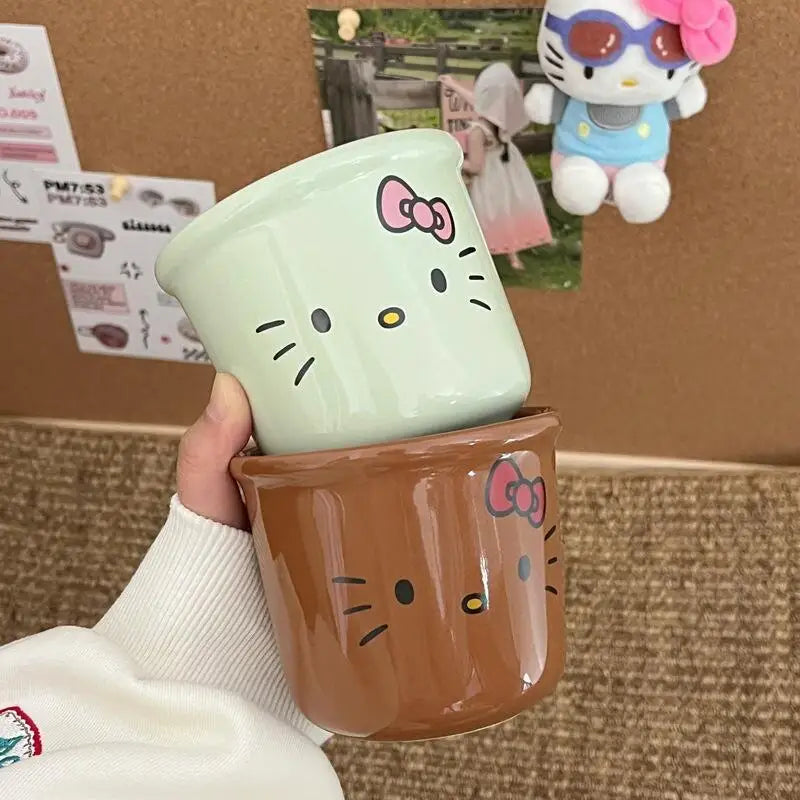 2025 New Collection Cute Fashion Hello Kittys Ceramic Teacup Coffee Cup High Temperature Resistance Good-Looking Mug Milk Cup