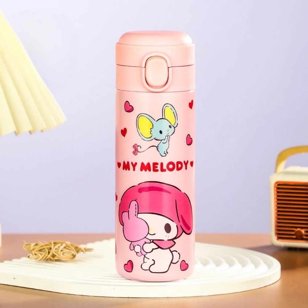 MINISO Hello Kitty Stainless Steel Bottles Kids Water Gourds Cartoon Patterned Milk Coffee Cup Perfect Christmas Gift for Girls