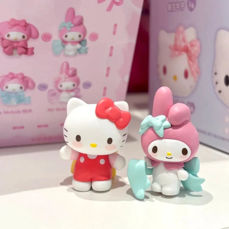 Sanrio Love Bowknot Series Blind Bag Toy Trendy Female Mini Collectible Figures Cute Display Gift Blind Box