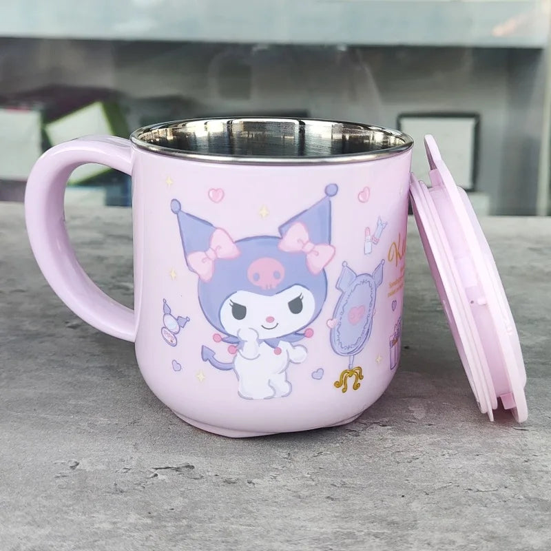 Sanrios Kuromi My Melody Hello Kitties Double Layered Water Cup Detachable Casing Good-Looking Water Cup Festival Gift