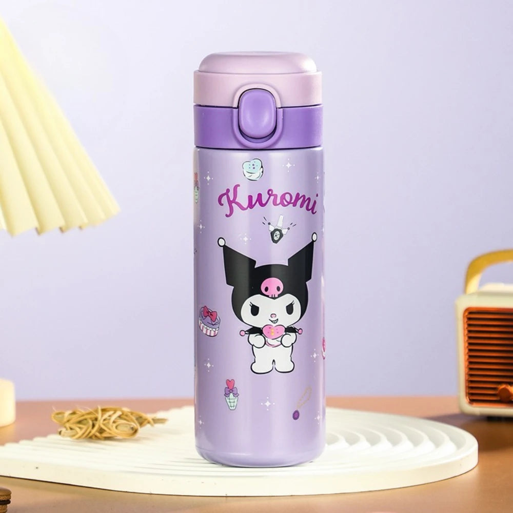 MINISO Hello Kitty Stainless Steel Bottles Kids Water Gourds Cartoon Patterned Milk Coffee Cup Perfect Christmas Gift for Girls