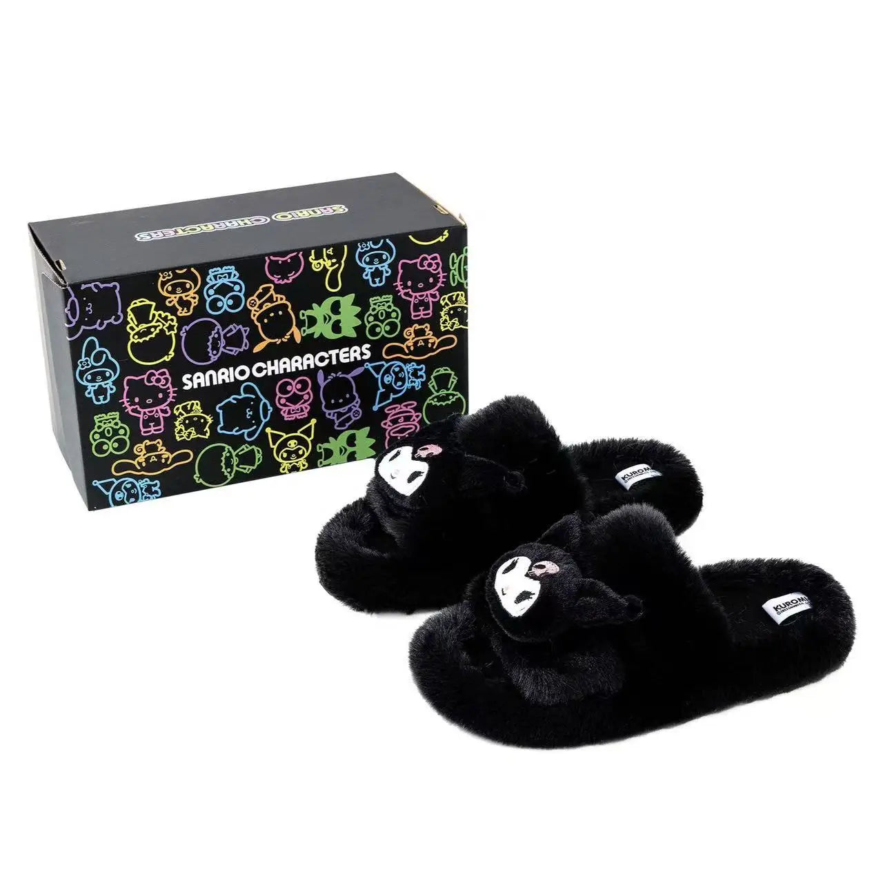 real photos 2025 autumn winter new Couple Home Female hello kitty Kuromi Cute doll fashion women warm fluffy cotton Slippers
