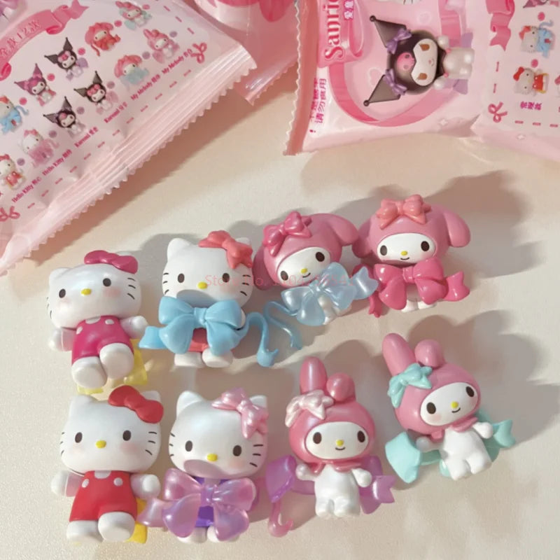 Sanrio Love Bowknot Series Blind Bag Toy Trendy Female Mini Collectible Figures Cute Display Gift Blind Box