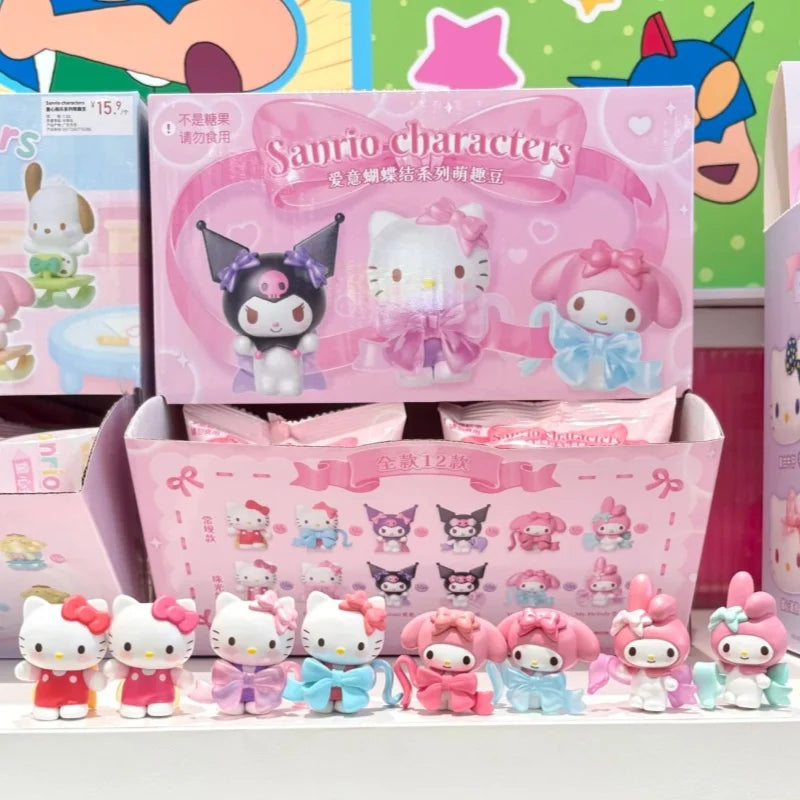 Sanrio Love Bowknot Series Blind Bag Toy Trendy Female Mini Collectible Figures Cute Display Gift Blind Box