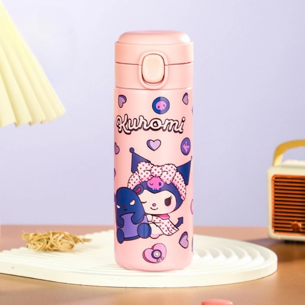 MINISO Hello Kitty Stainless Steel Bottles Kids Water Gourds Cartoon Patterned Milk Coffee Cup Perfect Christmas Gift for Girls