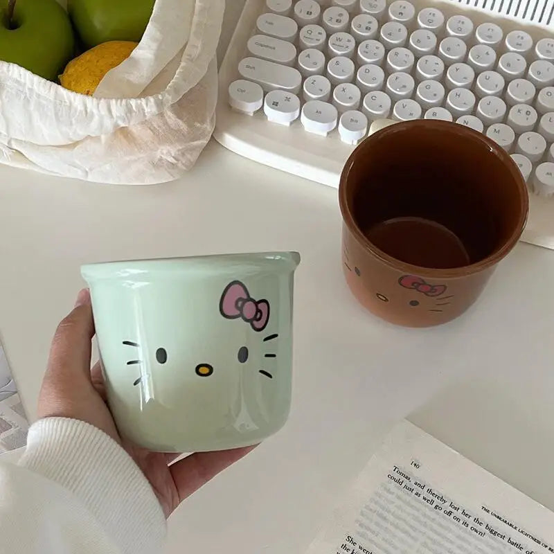 2025 New Collection Cute Fashion Hello Kittys Ceramic Teacup Coffee Cup High Temperature Resistance Good-Looking Mug Milk Cup
