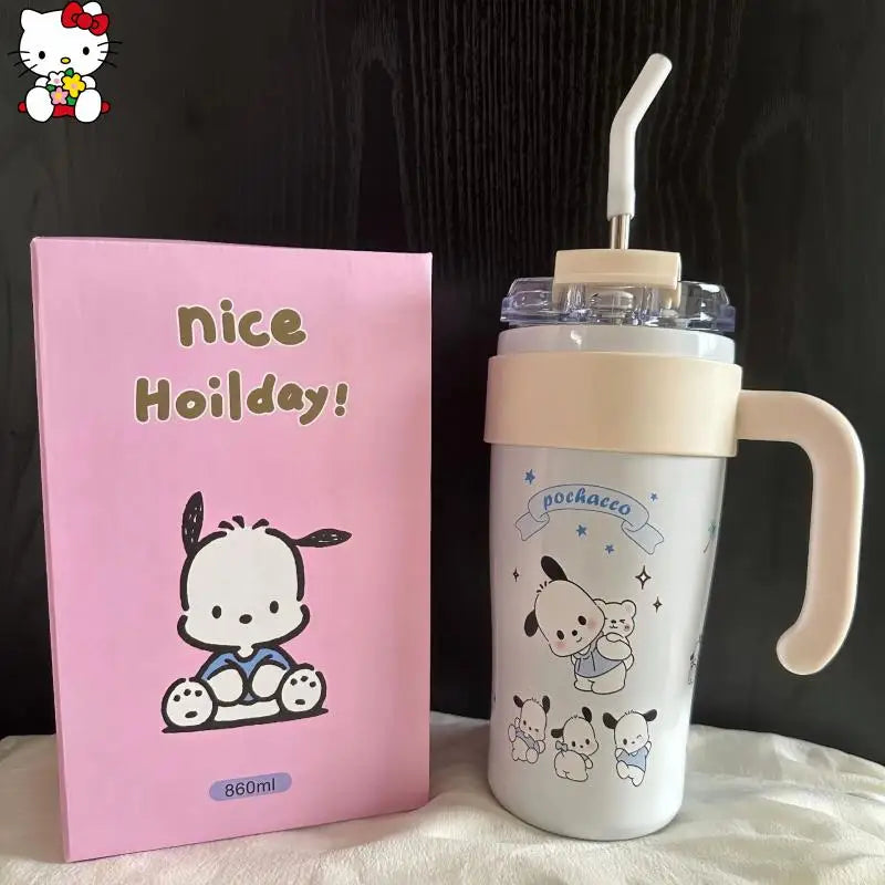 Good-Looking Cartoon Hello Kittys Kuromi My Melody Water Cup High-Capacity Portable Holding Temperature Water Cup Festival Gift